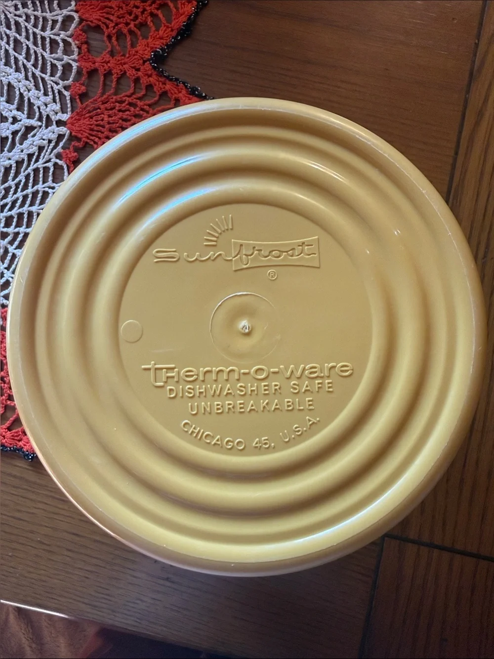 Vintage Sunfrost Therm-O-Ware Mustard Yellow Insulated Ice Bucket MCM